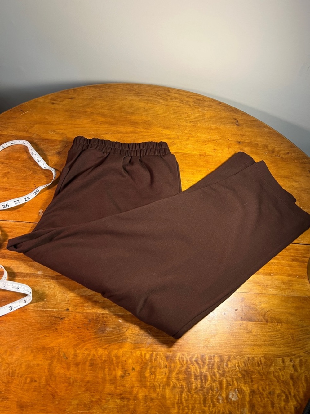A New Day Dark Brown Wrinkle-Resistant Pants with Elastic Waist